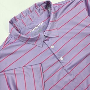 Bearbottoms Performance Short Sleeve Polo Shirt Mens Large L Golf Stripe Stretch